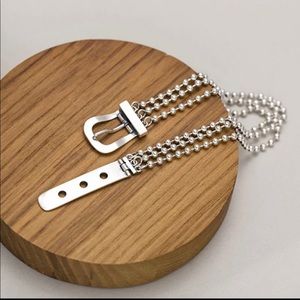 New 925 Sterling Silver, Chain, Belt Buckle Elegant Bracelet